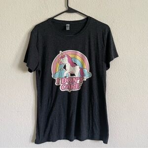 Next level woman’s unicorn graphic tee size XL i don’t care tee casual whimsical